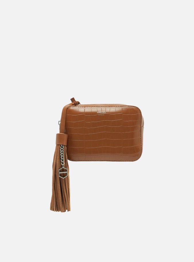 Bolsa Tiracolo Marrom Croco Valentina Pequena