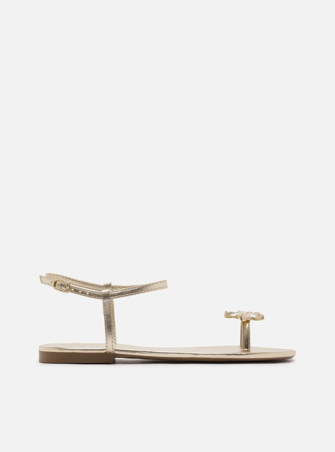 Sandália Rasteira Dourada Dedeira Estrela-do-mar