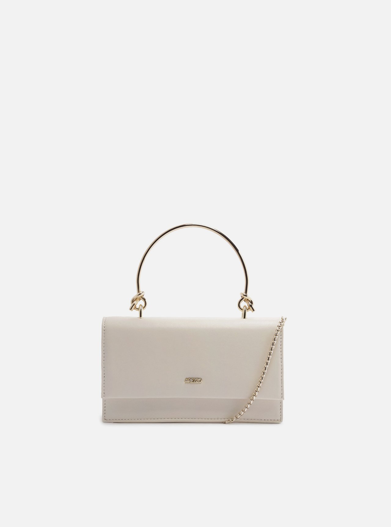 Bolsa Tiracolo Off White Pequena Corrente Metal — foto 1