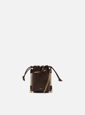 Arezzo — Bolsa Porta Celular Marrom Couro Pequena Corrente