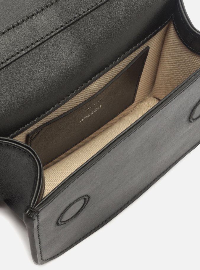 Bolsa Tiracolo Preta Couro Pequena Spikes