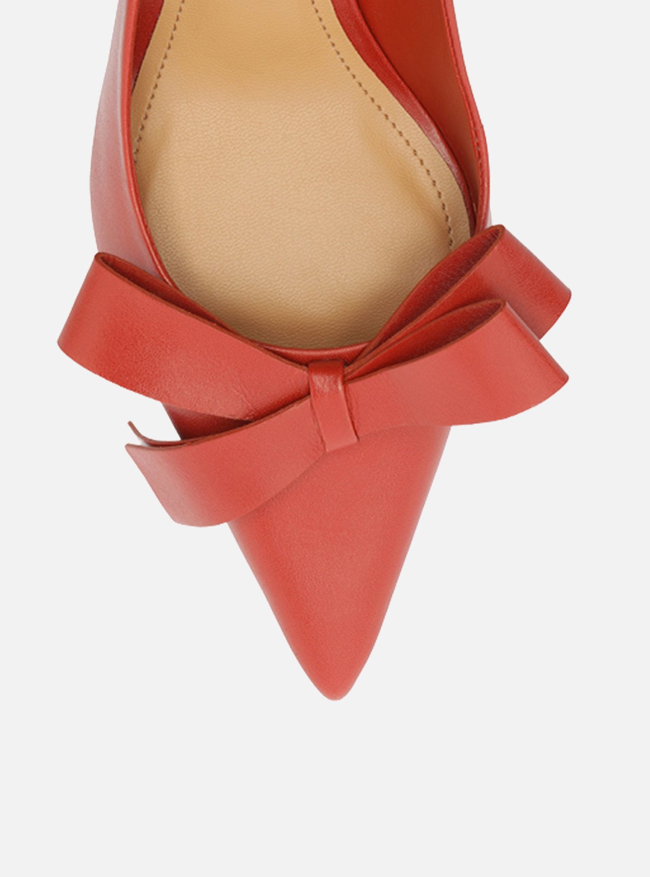 Scarpin Vermelho Couro Salto Fino Laço Slingback — foto 5