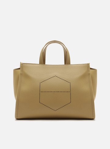 Arezzo — Bolsa Tote Marrom Grande Logo Perfurado