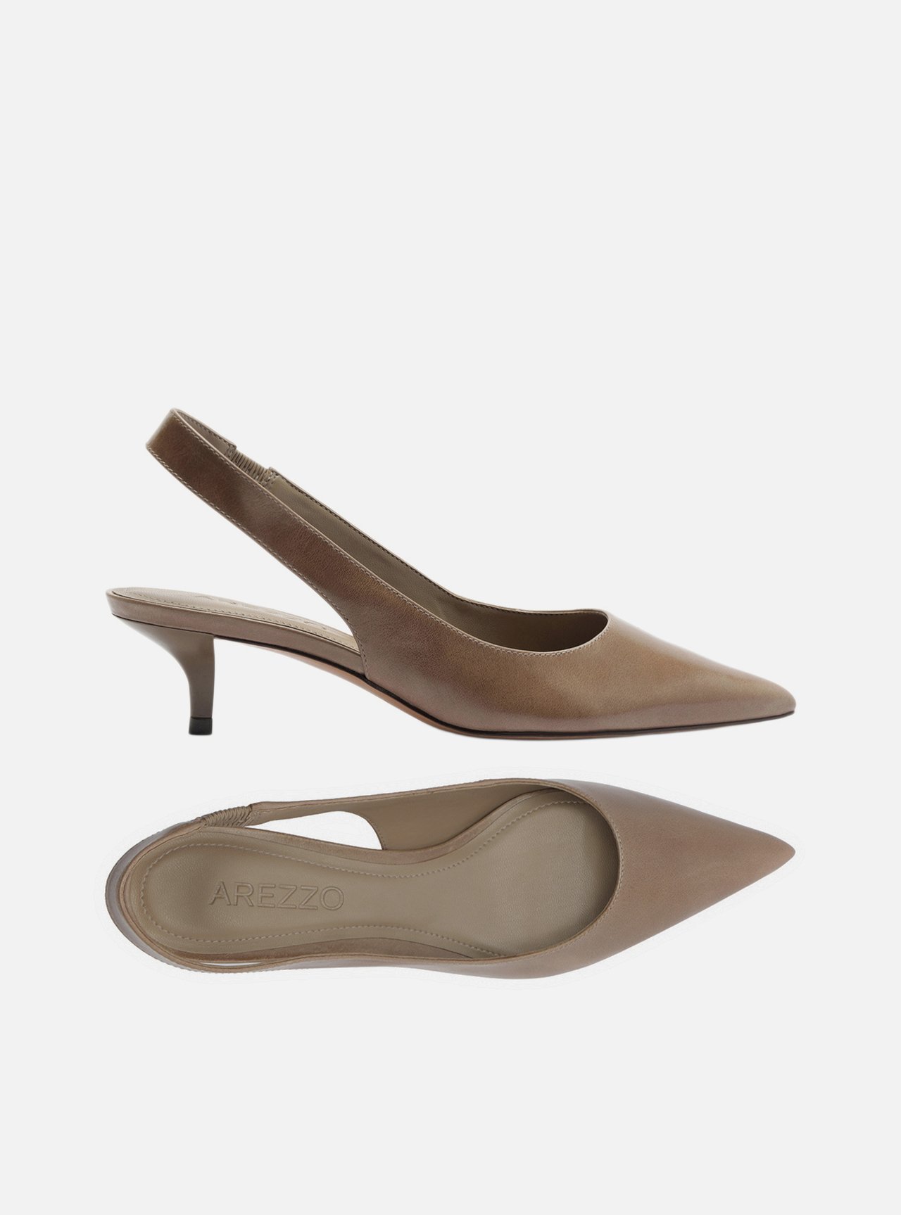 Scarpin Cinza Couro Salto Fino Slingback — foto 5