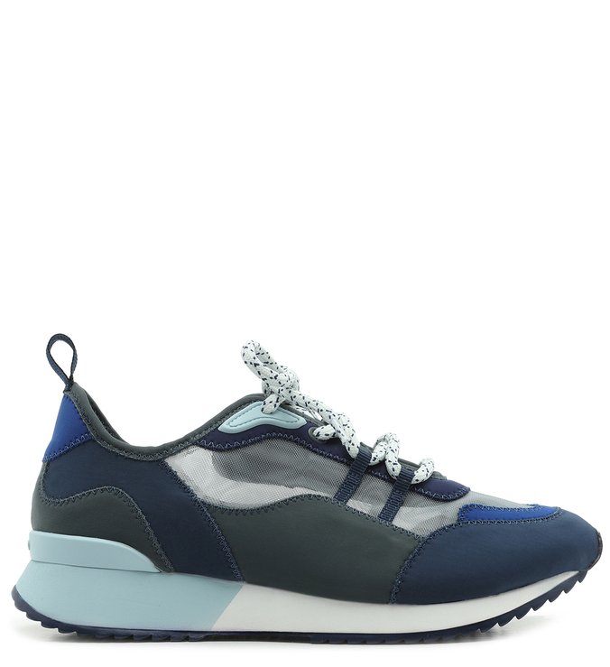Tênis Estilo Esportivo Azul  Sola Baixa Amarração