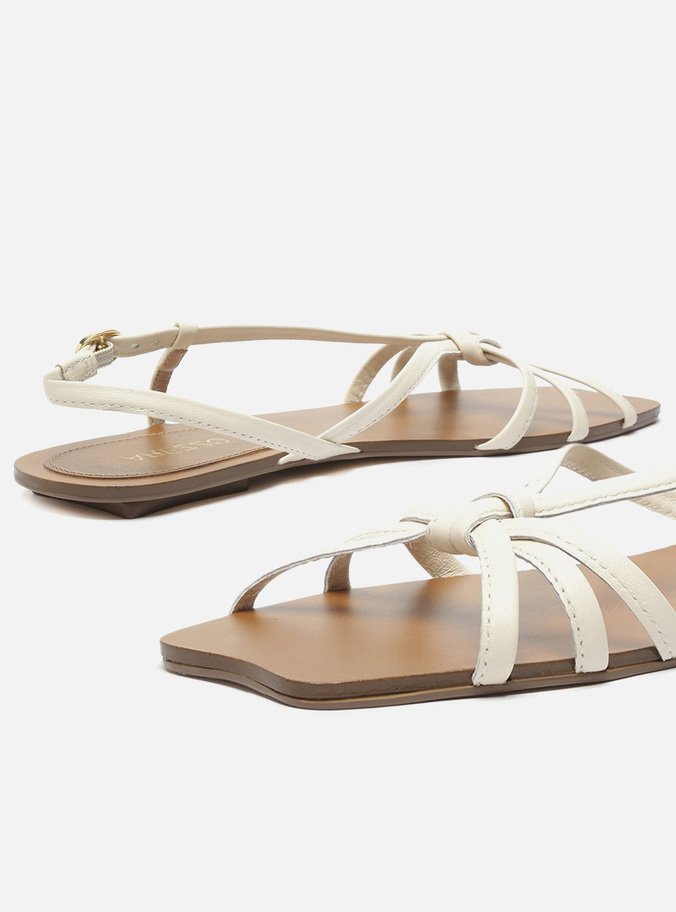 Sandália Rasteira Off-White Eva