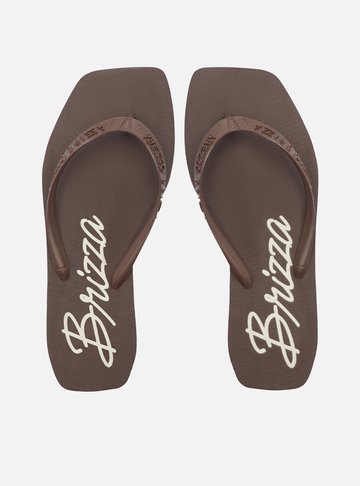 Arezzo — Chinelo de Dedo Marrom Flatform Brizza