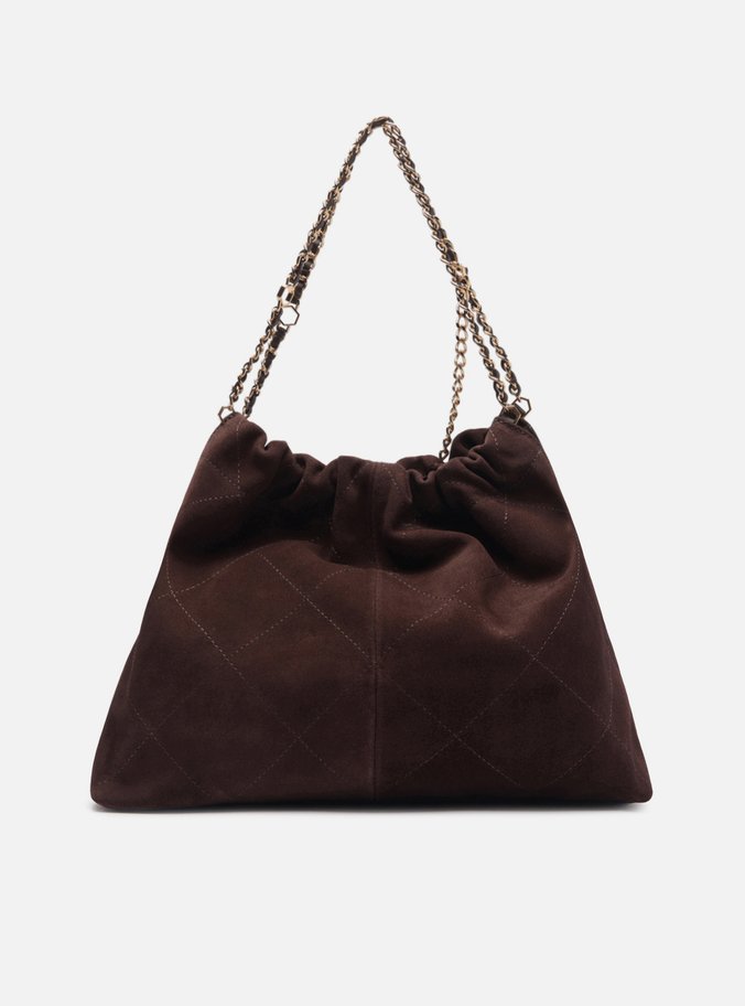 Bolsa Hobo Marrom Couro Acamurçado Esther Grande