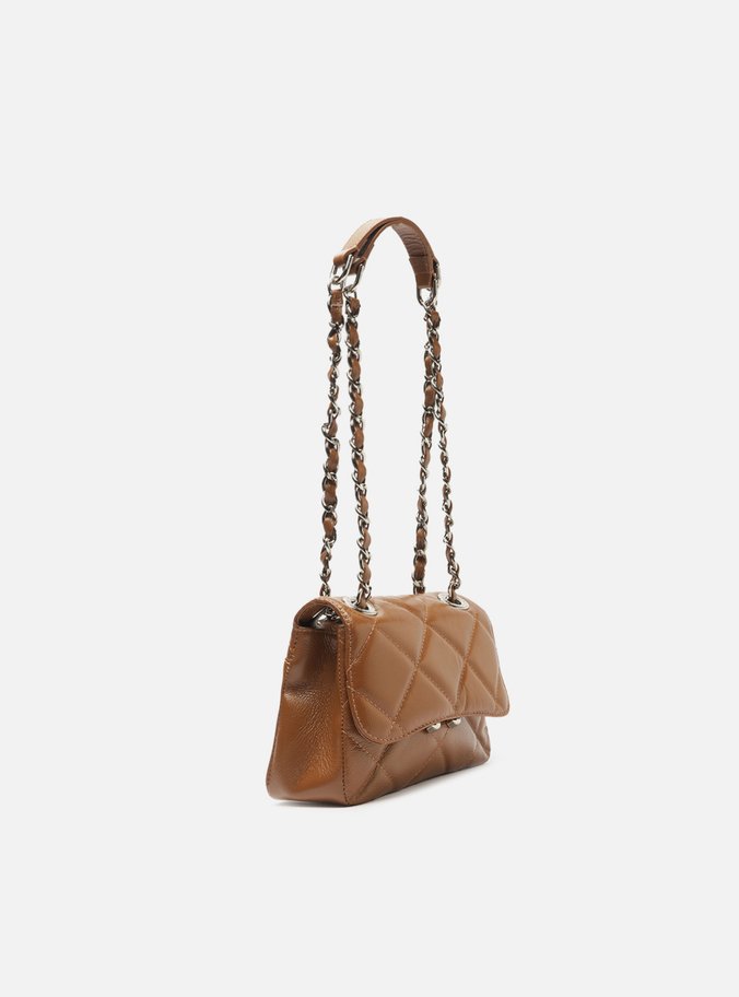 Bolsa Tiracolo Marrom Couro Mizz Pequena