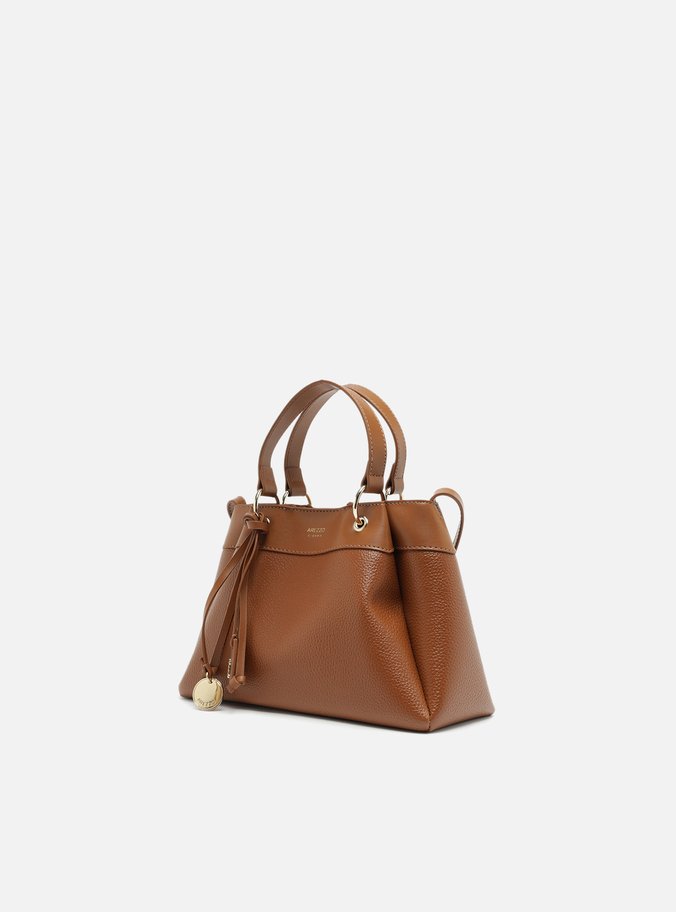 Bolsa Tote Marrom Giorno Média Charm Medalha