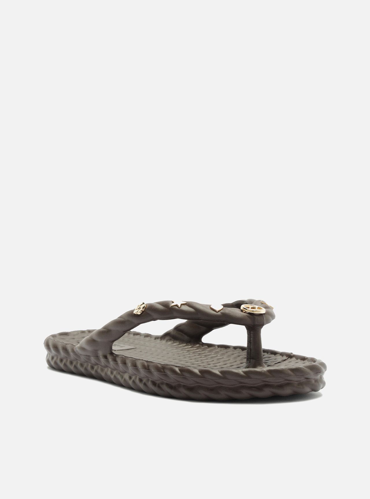 Chinelo de Dedo Marrom Plataforma Metais Brizza — foto 2