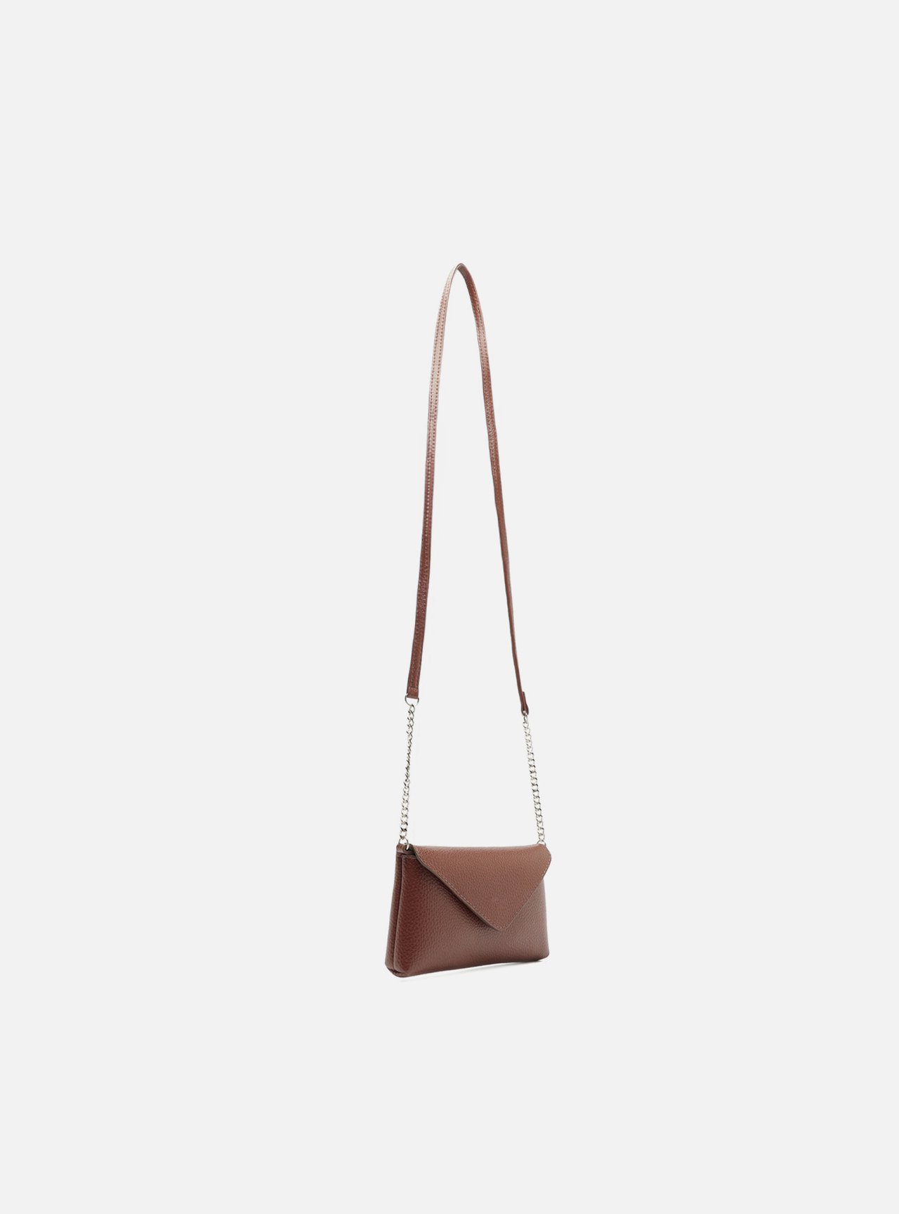 Bolsa Tiracolo Marrom Pequena Corrente — foto 5