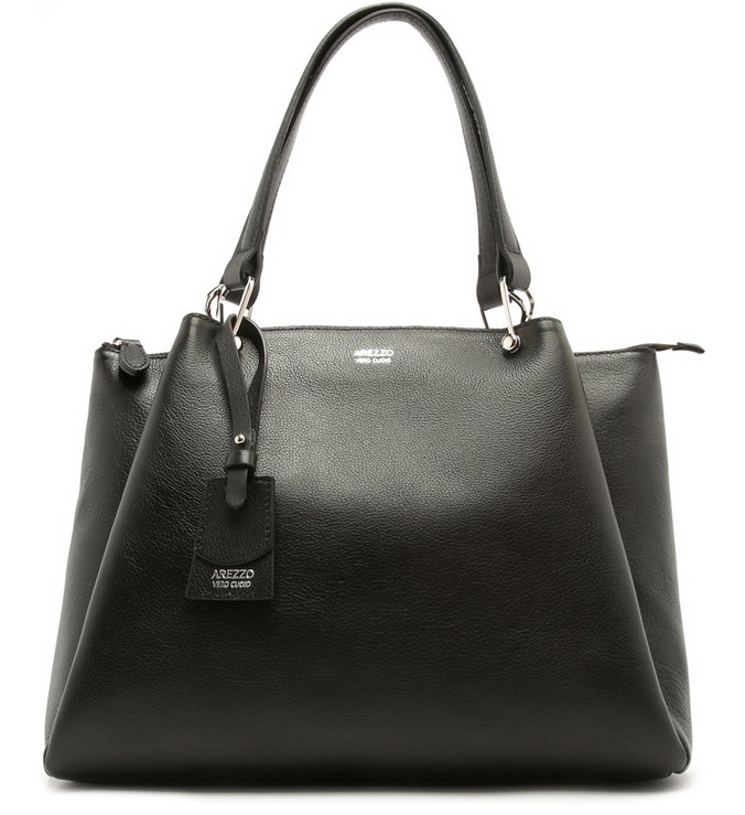 Bolsa Tote Couro Ana Grande Preta