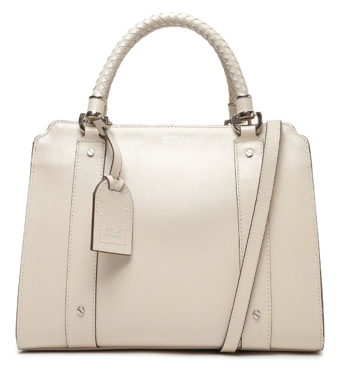 Bolsa Couro Tote Grande Piazza Branca