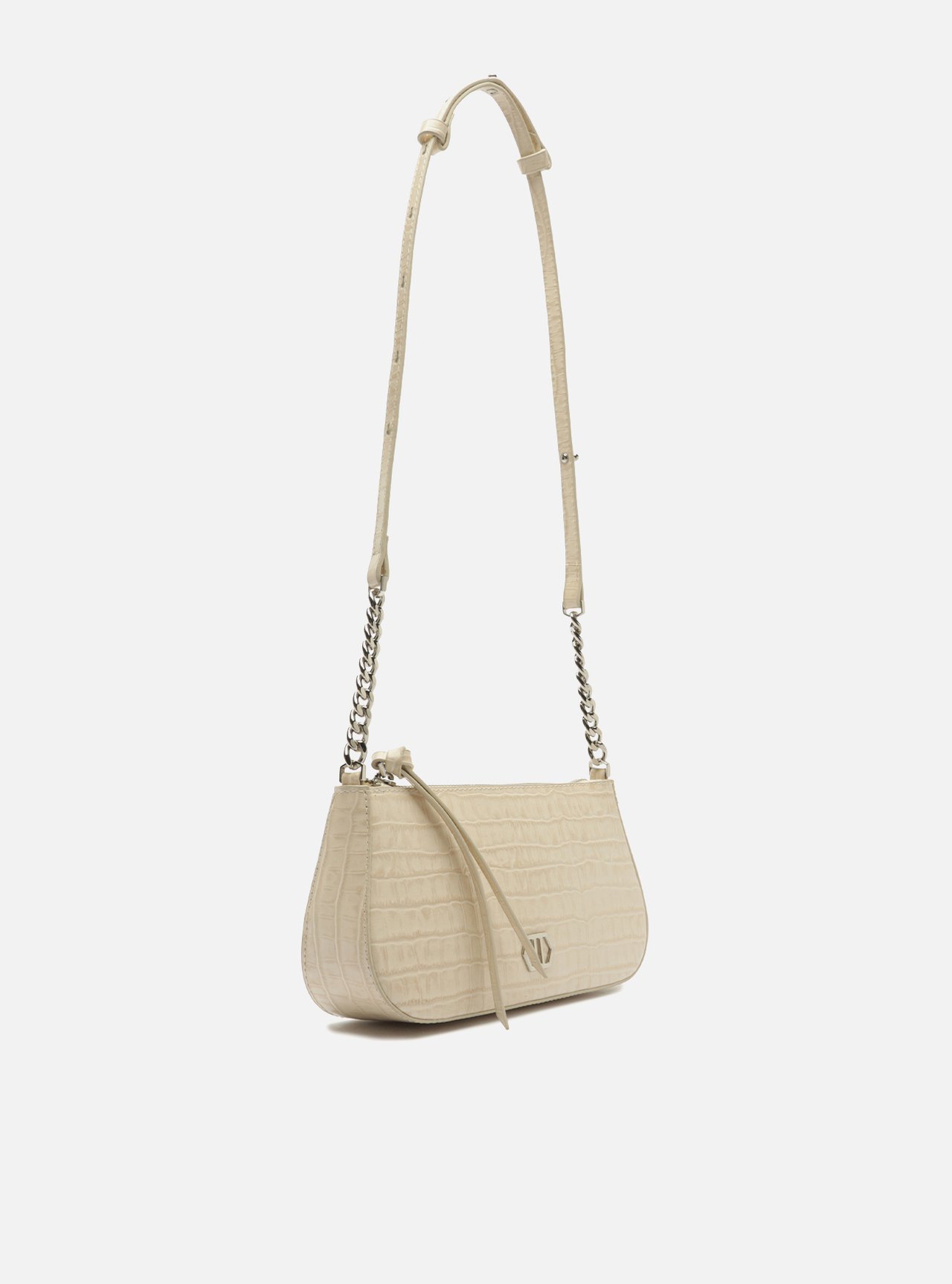 Bolsa Tiracolo Off White Couro Pequena Corrente — foto 5