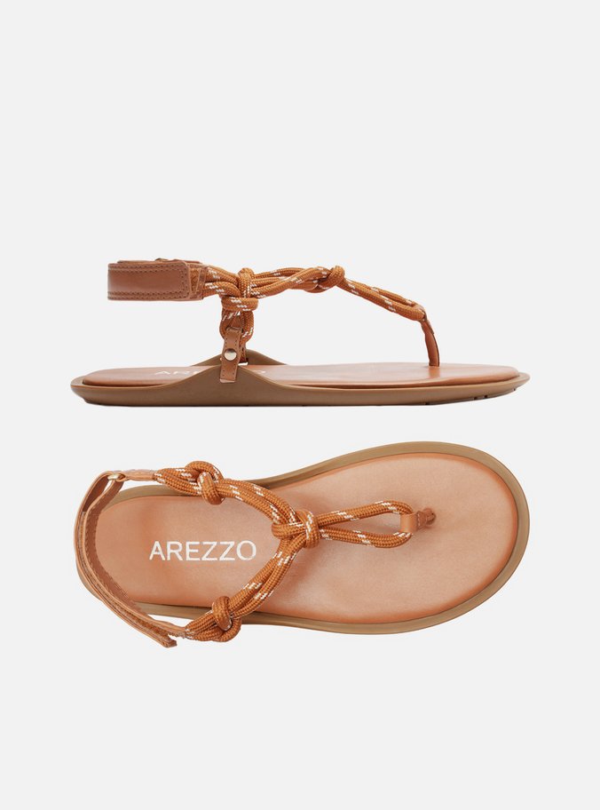 Sandália Rasteira Marrom Couro Custom Anklet