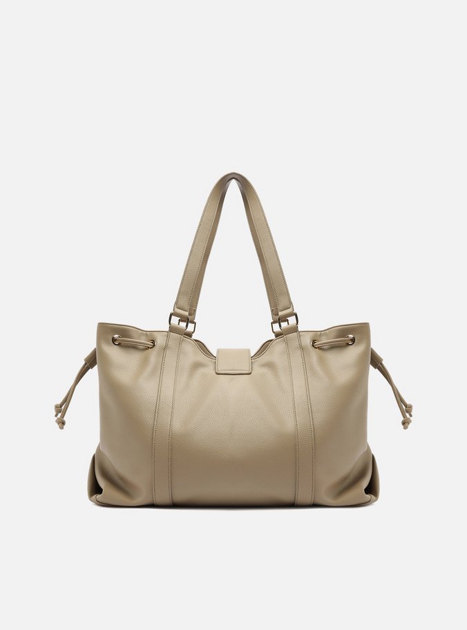 Bolsa Shopping Cinza Grande Tira Ajuste