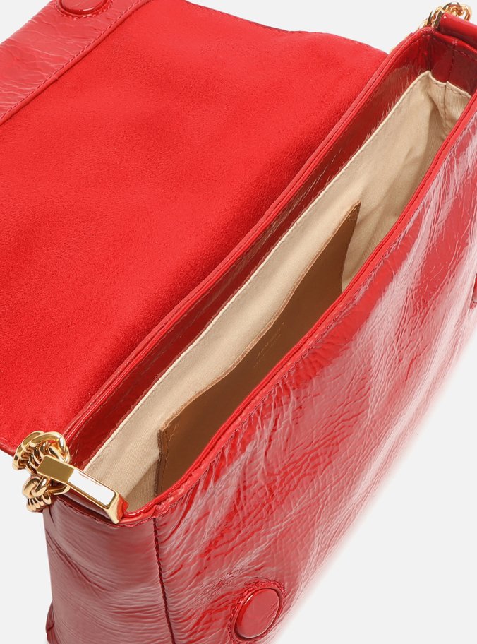 Bolsa Tiracolo Vermelha Couro  Média