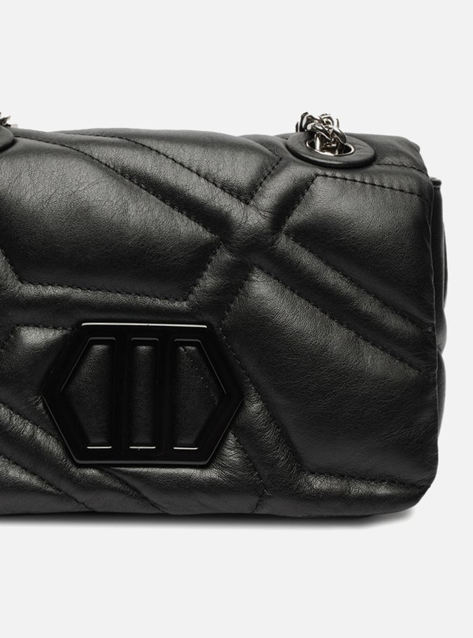 Bolsa Tiracolo Preta Couro Emma Média