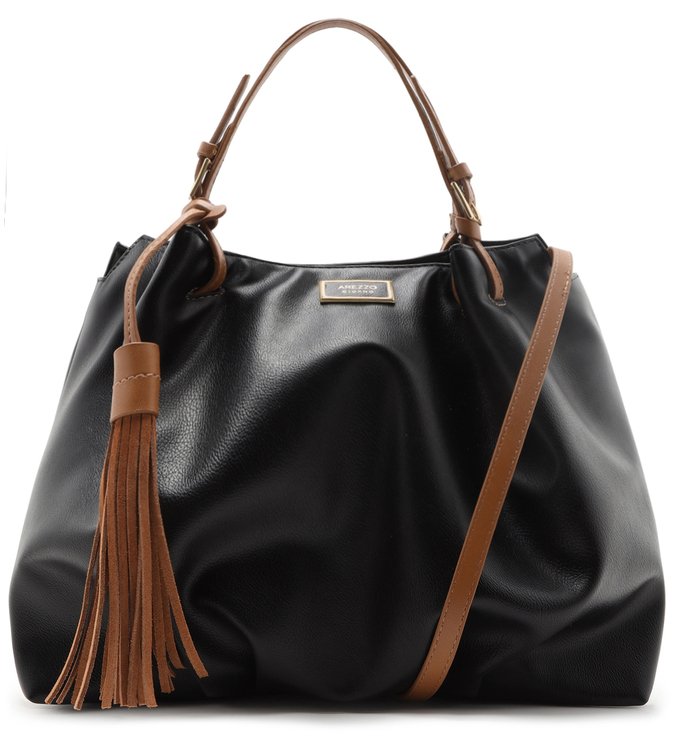 Bolsa Tote Cássia Grande Preto e Cupuaçu