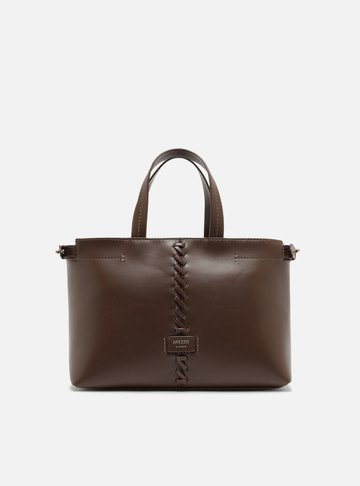 Bolsa Tote Marrom Giorno Média Trançado