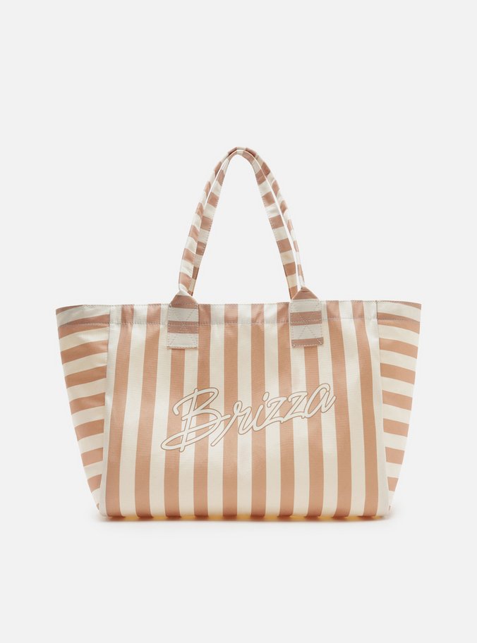 Bolsa Shopping Marrom Lona Grande Listrada