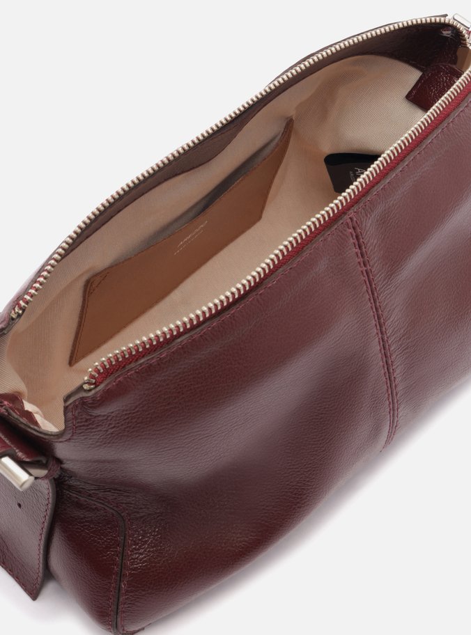 Bolsa Tiracolo Vermelha Couro Pequena Fivelas