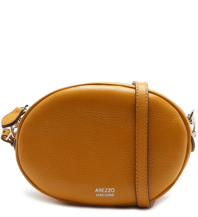 Bolsa Tiracolo Couro Cássia Pequena Mostard