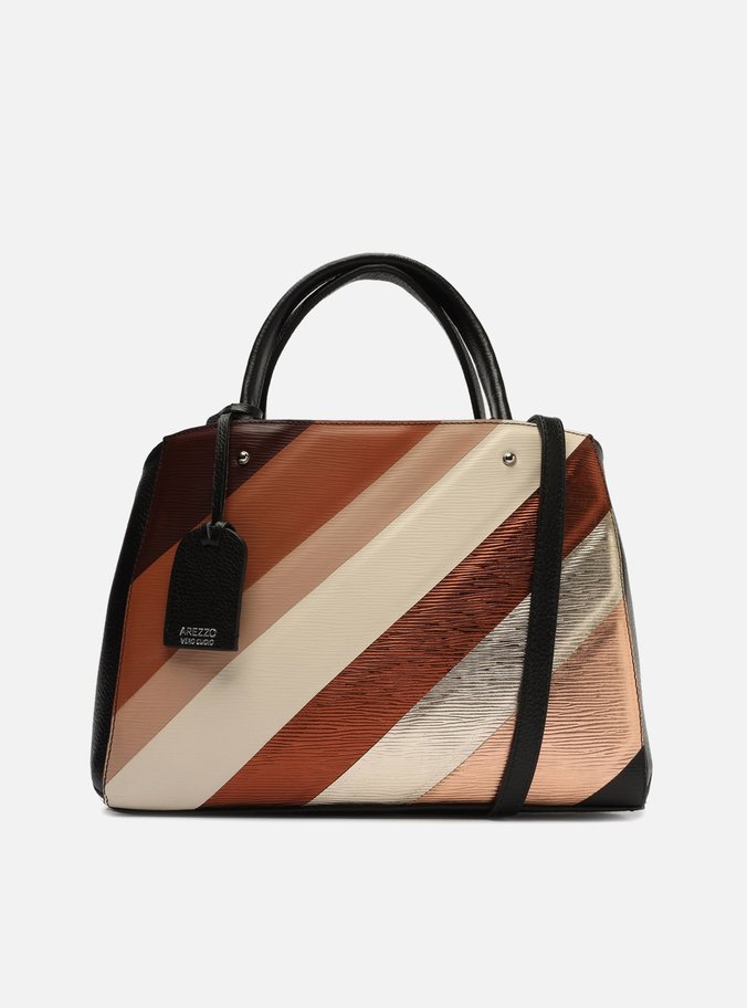 Bolsa Tote Preta Couro Bella Média Marrom