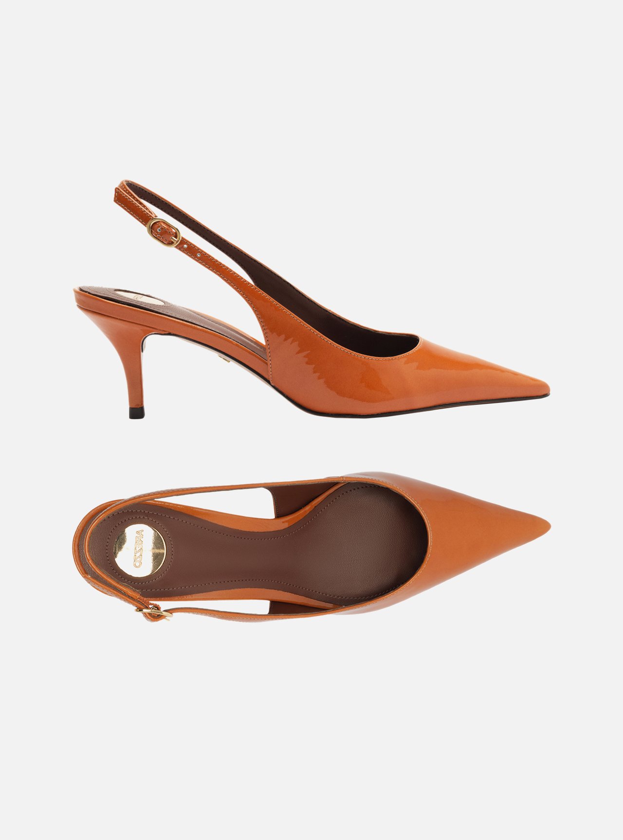 Scarpin Laranja Salto Fino Slingback — foto 6