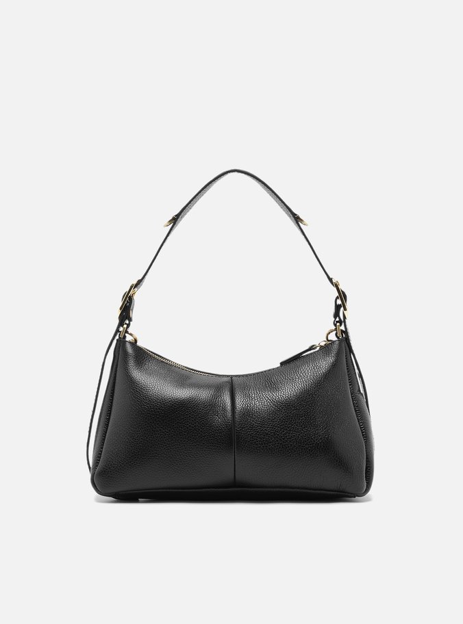 Bolsa Tiracolo Preta Couro Média Bag Charm