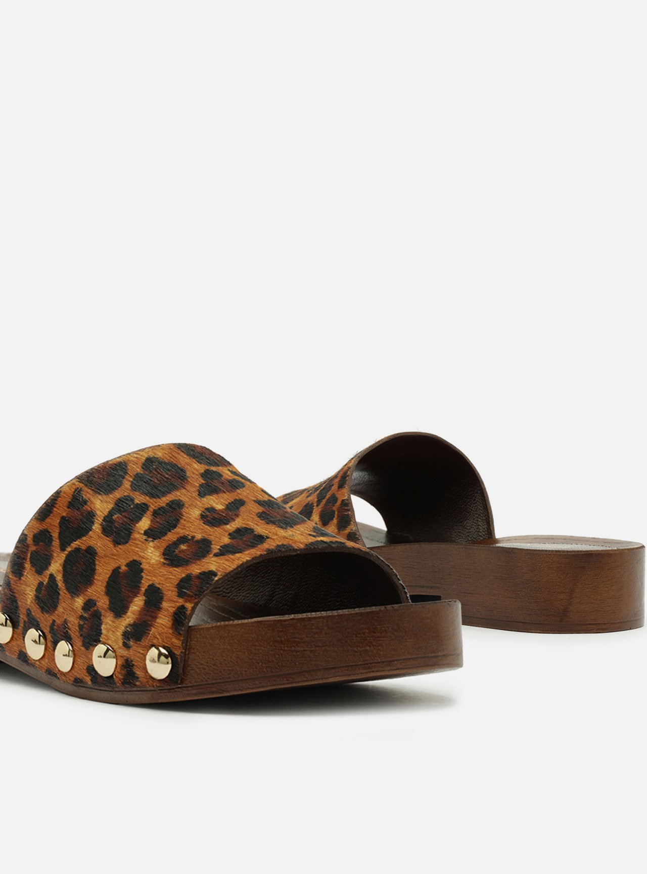 Tamanco Animal Print Salto Baixo Madeira — foto 4