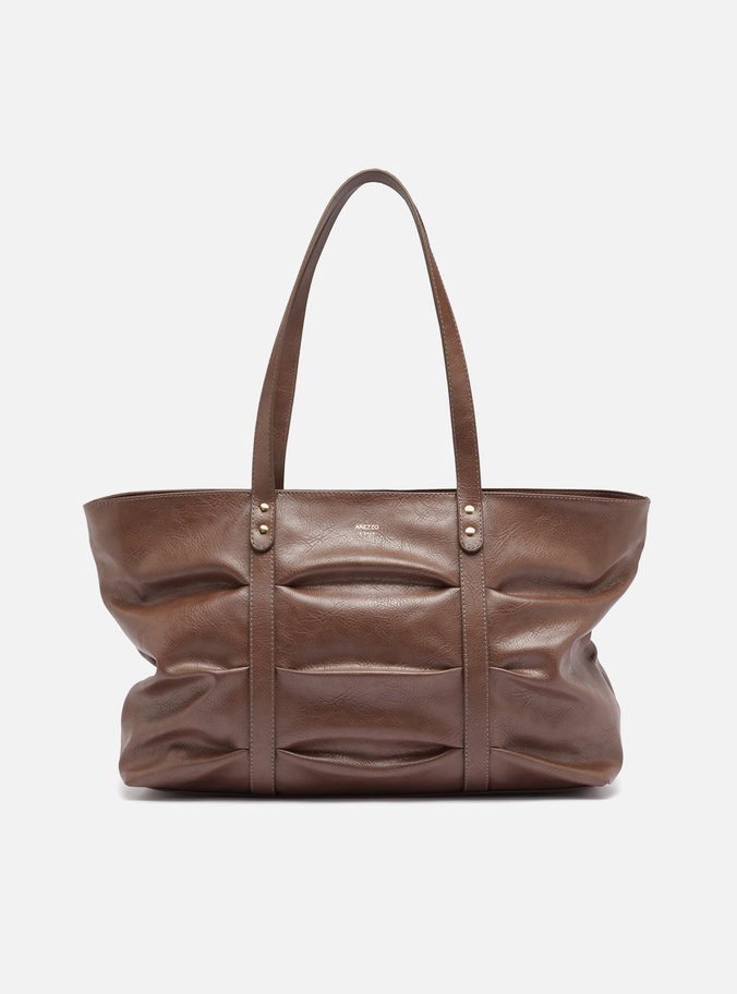 Bolsa Shopping Marrom Grande Franzida