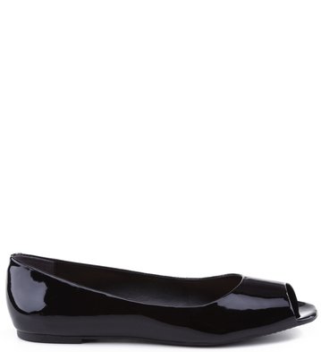 Peep Toe Verniz Preto