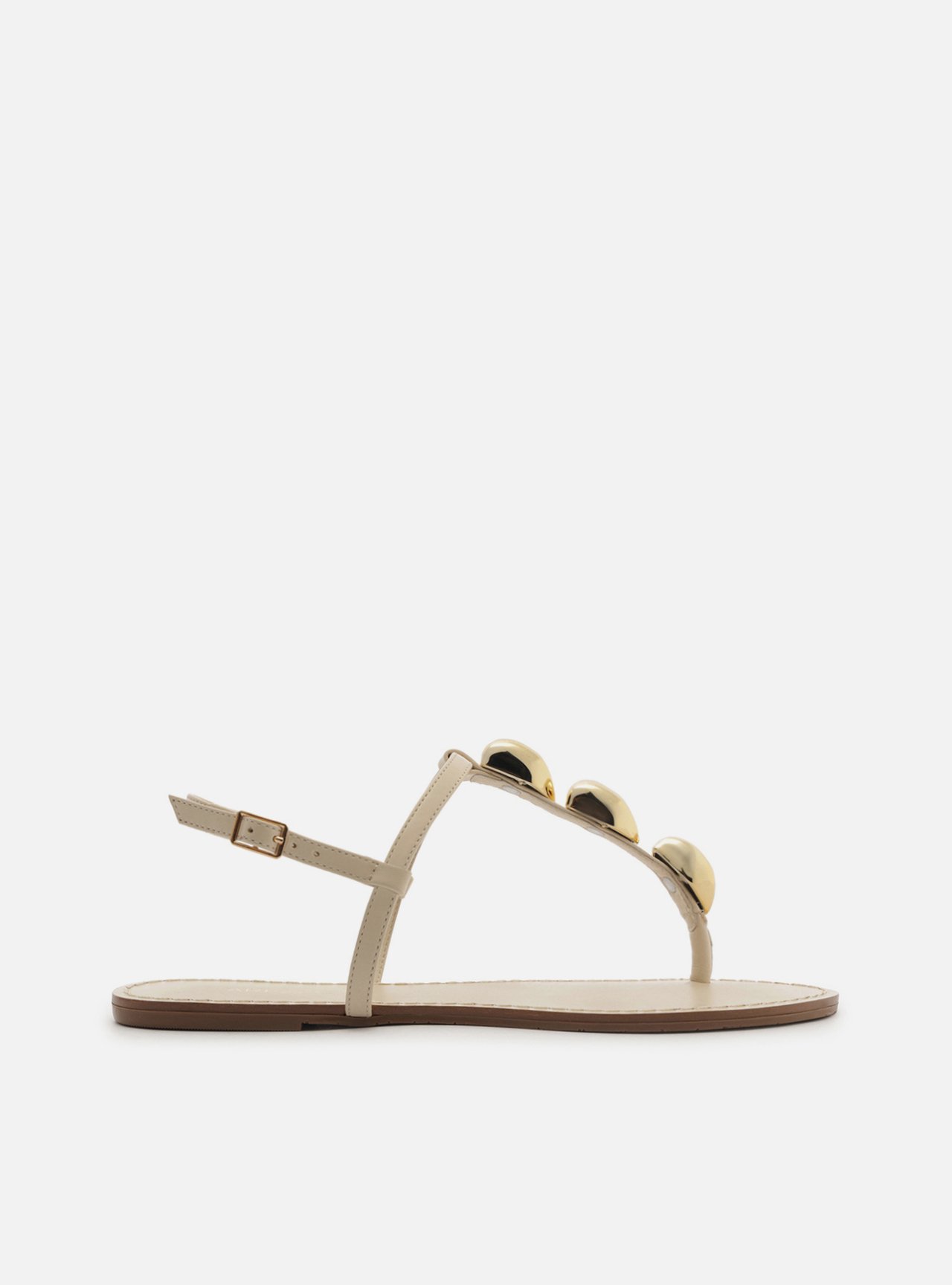 Sandália Rasteira Off-White Couro Slim Metais — foto 1