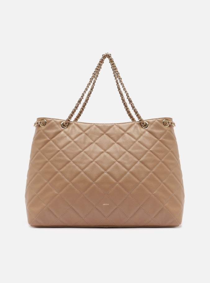 Bolsa Tote Nude Couro Matelassê Gab Grande
