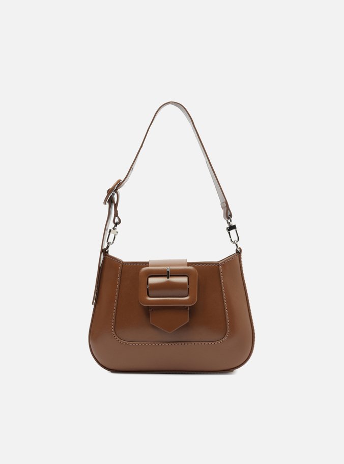 Bolsa Tiracolo Marrom Couro Pequena Fivela