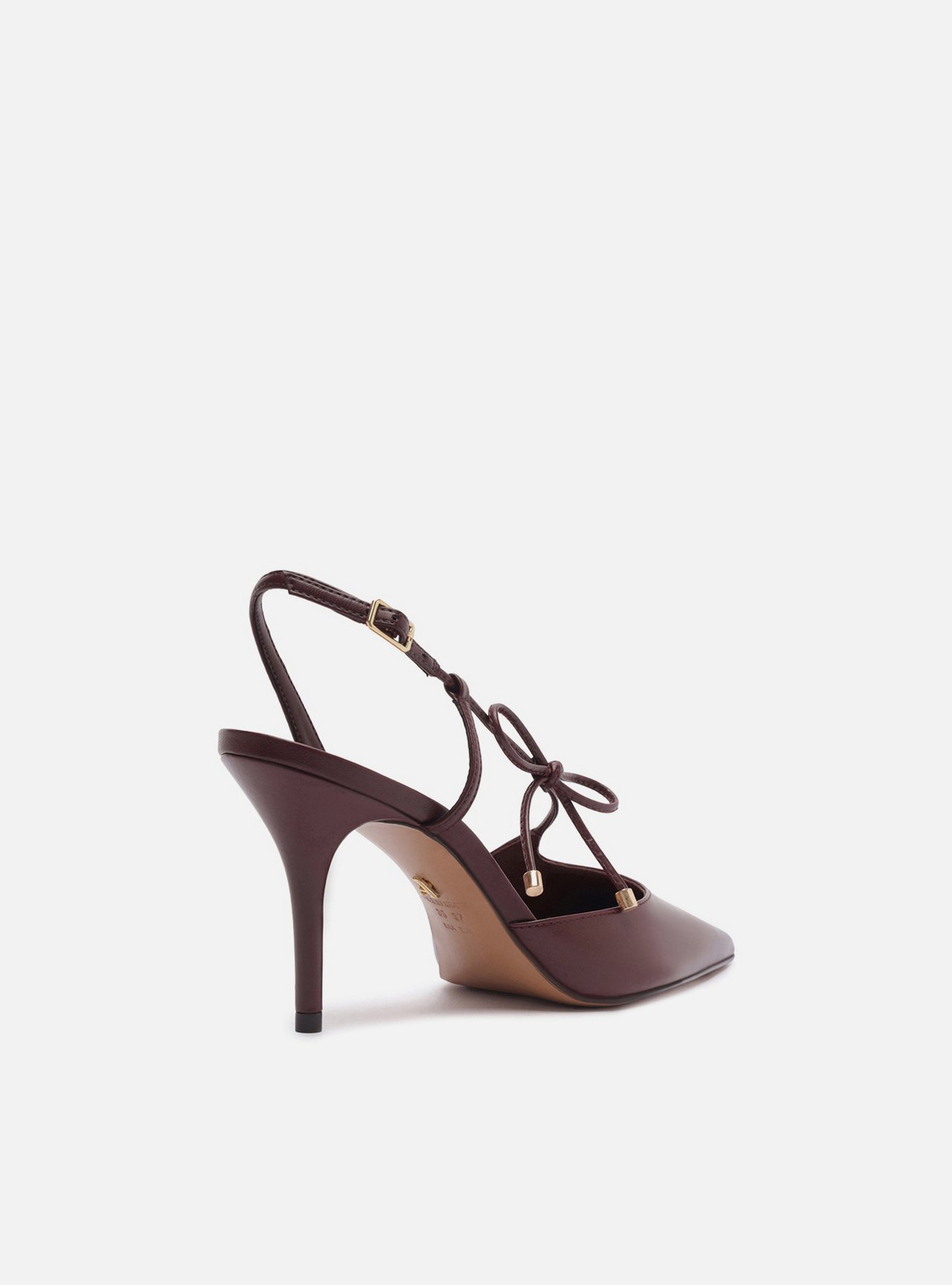 Scarpin Vermelha Couro Slingback Salto Fino Lacinho — foto 3