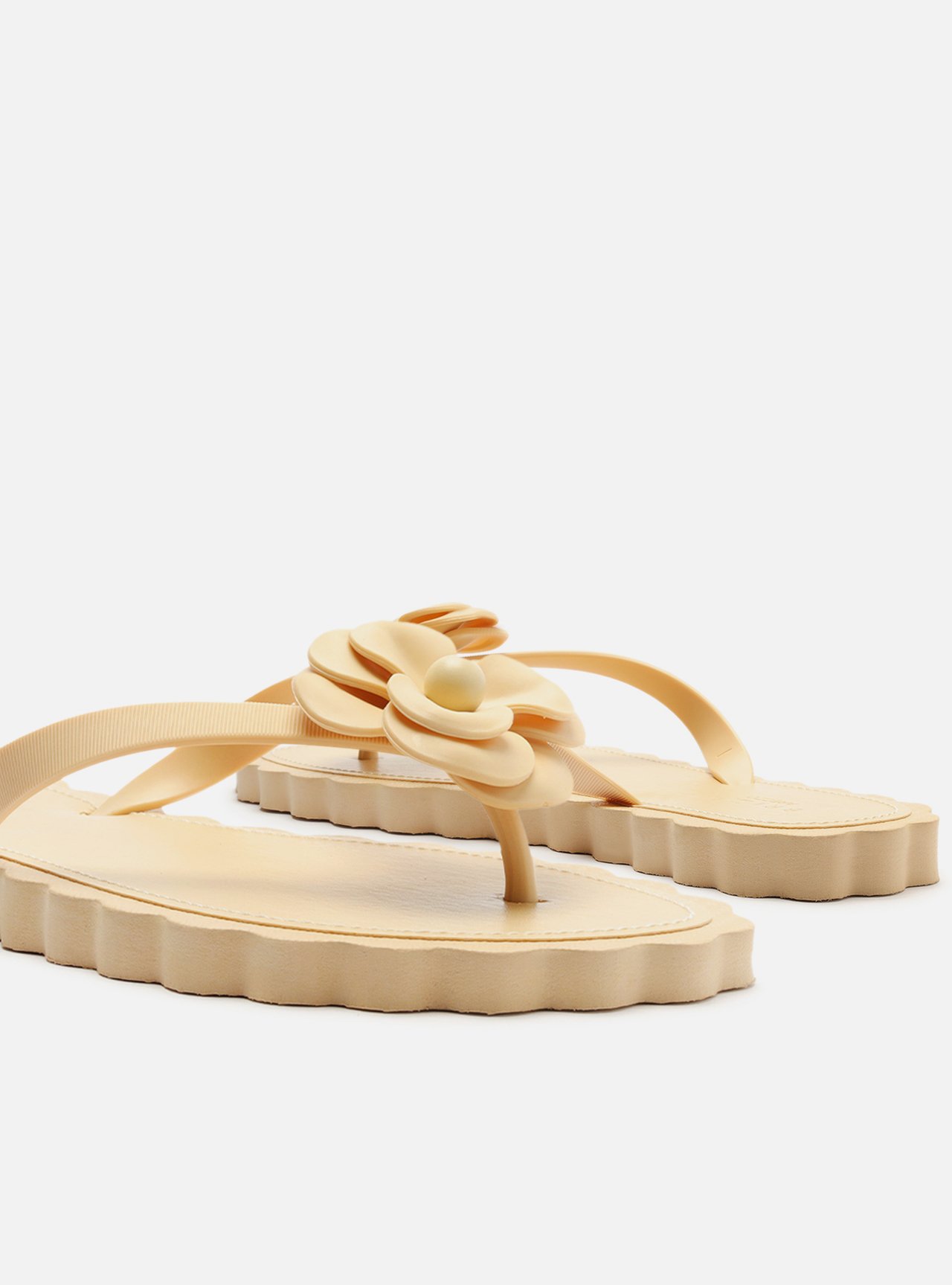Chinelo de Dedo Bege Recouro Flor Daisy — foto 4