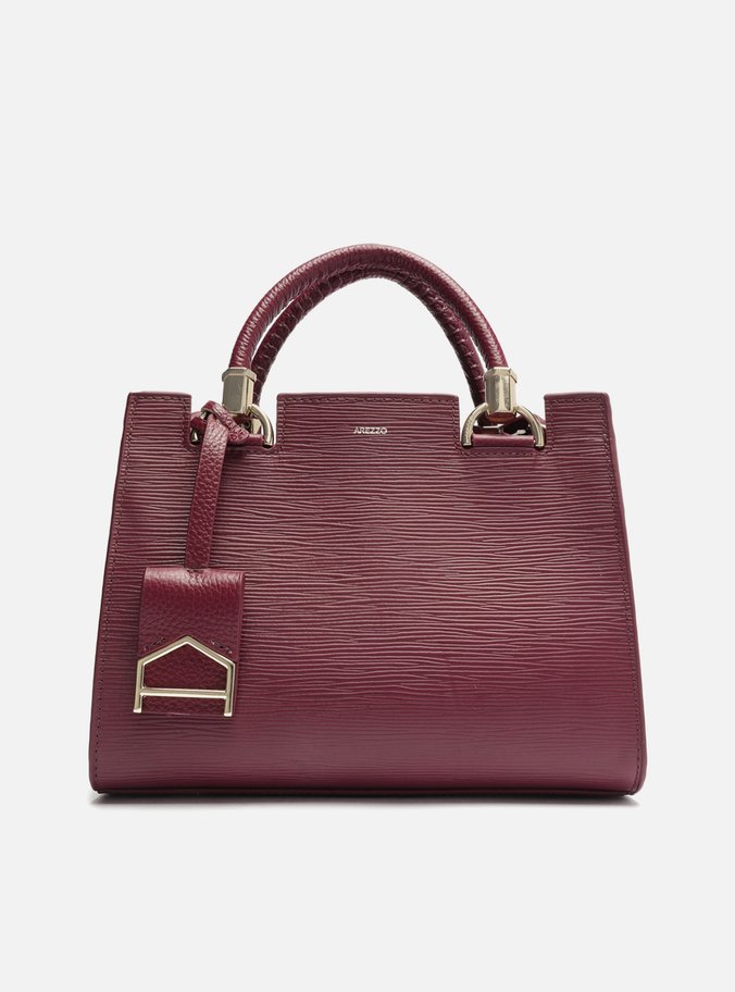 Bolsa Tote Vinho Couro Abraccio Média