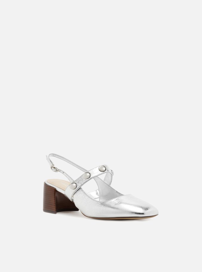 Scarpin Prata Salto Bloco