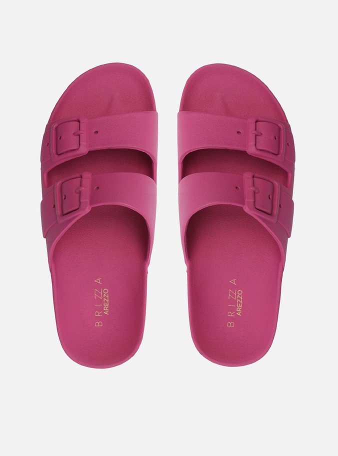 Chinelo Slide Roxo Fivelas Brizza