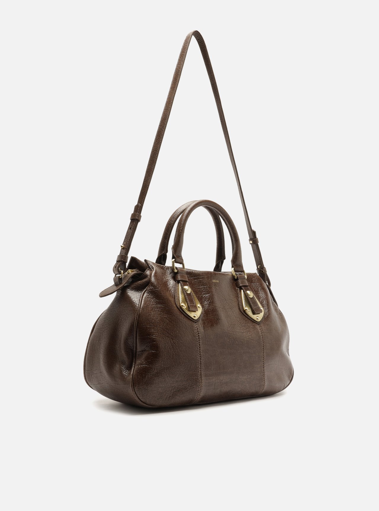 Bolsa Tote Marrom Couro Grande Metais — foto 5