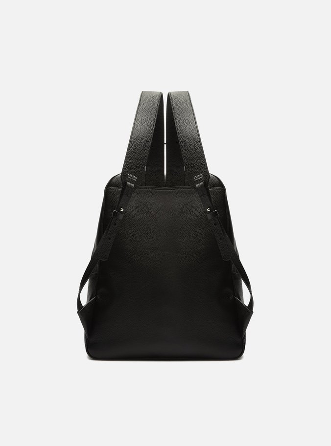 Mochila Preta Couro Miele Grande