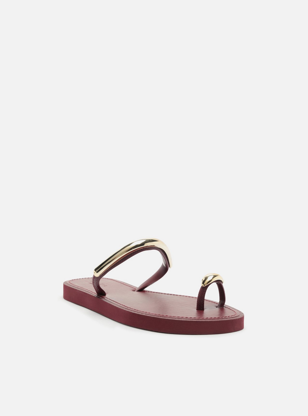 Chinelo de Dedo Vermelho Flatform Metais Brizza — foto 2