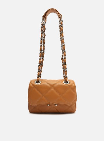Bolsa Tiracolo Marrom Couro Pequena Mizz