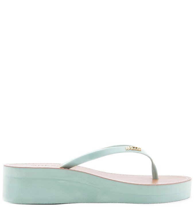 Sandália Salto Baixo Azul Fresh Pear