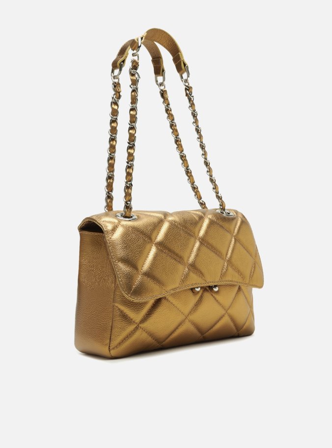 Bolsa Tiracolo Bronze Couro Mizz Média