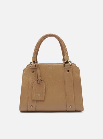 Bolsa Tote Bege Couro Piazza Média