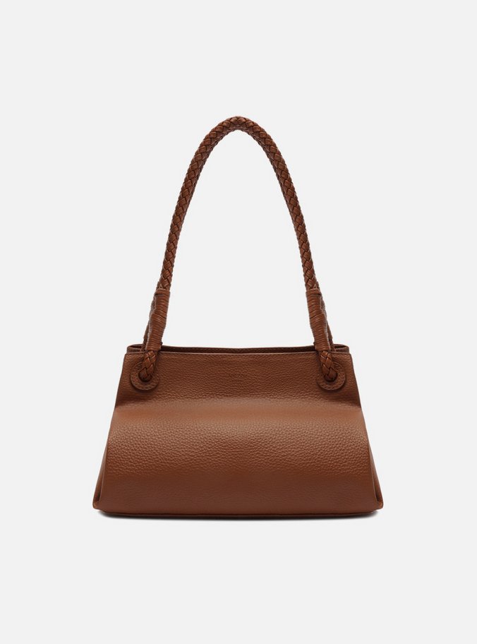 Bolsa Shoulder Marrom Média Alça Trançada